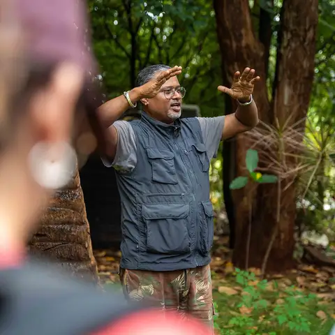 Founder Sanjay Shankarappa created this space to open up the life of trees, the soil, animals, and the villagers to all.